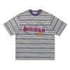 Camiseta Unisex a Rayas con Estampado Juvenil Transfronterizo, Manga Corta, Nuevo Color 2026 Verano, Bloques de Color, Diseño Retro, Estilo Coreano, Moderna