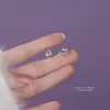 Pendientes de Cadena Microincrustados para Mujer Plata de Ley S999 Estilo Coreano Modernos Versátiles Hebillas de Oreja Pendientes de Nicho Pendientes de Plata Pura de Gama Alta