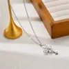 Comercio exterior transfronterizo simple moda titanio acero collar mujeres no se desvanece lujo todo combina personalidad estilo coreano cadena clavícula joyería