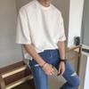 MYQ verão de manga curta T-shirt novo estilo coreano dos homens na moda casual T-shirt solta cor sólida estudante meia manga t-shirt