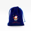 Fornecimento Direto Transfronteiriço Saco de Presente de Doce de Natal de Veludo Azul Pacote de Lanches Saco de Armazenamento Embalagem de Presente de Maçã de Natal