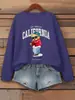 Sudadera con Estampado de Letras Rapper Bear Los Angeles para Mujer, Holgada, Cuello Redondo, Streetwear, Hip-Hop, Sudadera
