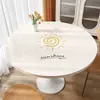 Toalha de Mesa Redonda Impermeável e à Prova de Óleo Sem Lavar Pvc Vidro Macio Tapete de Mesa Redonda Luxo Acessível Mesa de Jantar de Alto Nível Tapete de Mesa de Centro