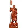 Adornos de Estatua de Guan Gong Tallada en Palo de Rosa Guan Yu Wu Caishen Decoración para el Hogar Sala de Estar Entrada Oficina Artesanías de Caoba