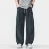 Ropa para Hombre Fengshe / Primavera Verano Nuevo Pantalón Casual Recto Holgado para Hombre Tendencia Americana Retro Japonés Pantalón Largo de Lyocell