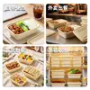 Contenedores rectangulares desechables para alimentos hechos de almidón de maíz, biodegradables, aptos para llevar, de grado alimenticio y resistentes al calor, ideales para loncheras