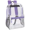 Mochila Transparente con Correas de Hombro Reforzadas y Bolsillo Frontal para Accesorios - Perfecta para la Escuela, la Seguridad y Eventos Deportivos