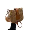 Bolso tejido estilo étnico bohemio para mujer 2026 nuevo bolso de paja para vacaciones en la playa bolso de teléfono de un solo hombro cruzado