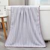 Toalla de Baño para el Hogar de Coral Fleece Rayas Anchas y Estrechas Souvenir Absorbente No Suelta Toalla Gruesa Suave de Playa para Adultos