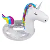 Flotador Inflable Personalizado de PVC con Lentejuelas Doradas y Coloridas de Unicornio Juguete Inflable de PVC para el Agua