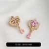 Colgante de Corazón de Circonita Incrustada Relleno de Oro de 14K Hecho a Mano DIY Pulsera de Cristal Collar Abalorios Accesorios de Joyería Colgante