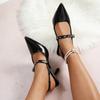 Verano 2025 Nuevo Punta Afilada Espalda Descubierta Tacones Altos Simples Elegantes Versátiles de Moda