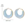 Pendientes Maillard de Resina Geométrica Círculo Acero Inoxidable Baño de Oro Real Retro Elegantes de Alta Gama para Mujer