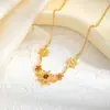Suministro Transfronterizo de Collares de Girasol Estilo Europeo y Americano para Mujer, Cadena para Clavícula con Colgante de Circonita Colorida de Alta Gama, Suministro Directo del Fabricante