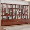 Estante de Exibição Estilo Chinês Novo em Madeira Maciça Gabinete Multi-Tesouro Rack de Armazenamento Estante de Exibição para Sala de Chá de Escritório Estante de Livros de Exibição com Divisória Antiga