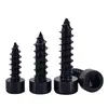 Tornillos autorroscantes de cabeza de copa endurecida negra al por mayor HA M1.7-M6 tornillos autorroscantes de cabeza cilíndrica hexágono interior tornillos para madera