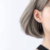 2 pendientes de plata de ley con forma de gorro, línea de oreja con mini cuentas luminosas, línea de oreja para adelgazar la cara, nuevos pendientes de moda 2022, pendientes de temperamento para Instagram