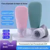 Conjunto de cosméticos de sub-embalagem de viagem de silicone em forma de leque, frascos sub-embalagem para água e leite, frasco de creme para sub-embalagem