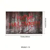 Tecido de fundo para Halloween com estampa de mão vermelho-sangue, Tecido para pendurar banner de Halloween, Suprimentos de decoração para festa de terror, Tecido de fundo para foto