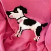 Suéter bordado rosa choque para filhote, blusa de tricô estilo coreano mais grossa, outros itens da moda