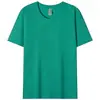 Nova Camiseta Masculina de Verão Manga Curta Cor Sólida Algodão Penteado Pesado 200g Gola Redonda Solta Casual Ins Atacado
