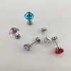 Arete de clavo para oreja de rosa de 6 mm de ocho lados, clavo para hueso de la oreja, clavo para la oreja, varilla de 0.8/1.2 mm de grosor, redondo, tipo pastel, titanio libre, dulce