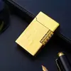 Isqueiro Criativo de Mahjong com Chama Aberta, Recarregável, Conjunto em Caixa de Presente, Inclui Pedra de Sílex Reserva, Adequado para Uso em Áreas de Alta Altitude