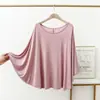 Gordo MM200 kg más gordo suelto talla grande modal camiseta interior manga larga fina ropa de casa manga murciélago camiseta para mujer