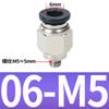 Conector de impressora 3D de plugue rápido pneumático preto através do furo PC4-M6 tubo através de acessórios de alimentação reta