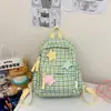 Mochila de Cuadros para Mujer, Bolso Escolar Versátil Estilo Coreano para Niñas, Mochila de Alto Valor Casual para Estudiantes en Redes Sociales