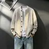 Conjunto tipo marido jaqueta cardigã de tricô americana masculina toque de alta qualidade outono e inverno estilo preguiçoso old money suéter retrô