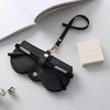 Bolsa de almacenamiento para gafas de sol, estuche portátil para gafas de sol de mujer, funda protectora con clip para gafas, estuche portátil de moda para gafas de miopía