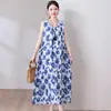 Vestido de Algodão e Seda Novo de Verão 2026, Vestido Regata da Moda, Vestido de Alça Comprimento Médio Acima do Joelho, Vestido Longo Solto Plus Size