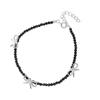 Pulsera de Plata de Ley S925 para Mujer, Moño de Perlas Negras, Pulsera de Moda y Personalizada, Accesorios Dulces y Geniales Estilo Chica Popular, Joyería para Manos