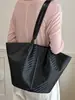 Bolso de Cubo Tejido Simple para Mujer 2026 Verano Nuevo Gran Capacidad Bolso de Mano Tote de Hombro Único Bolso Versátil para el Trabajo