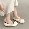 Nuevos Zapatos Mary Jane de Color Plateado con Tacón Oculto para Mujer, Estilo Ballet con Lazo y Boca Baja, Estilo Francés para Combinar con Faldas, Primavera/Verano 2026