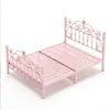 Cama de hierro forjado para uso doméstico, engrosada y reforzada, cama de princesa simple y moderna, cama doble de 1,8 m, cama de marco de hierro de lujo ligero individual de 1 m