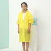 Impermeable Infantil Eva No Desechable Engrosado y Alargado Impermeable 18 Seda Nuevo Material Poncho 5-12 Años Cinturón Escarchado