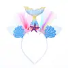 Diadema de Unicornio, Tocado de Flores, Accesorio para el Cabello de Sirena, Diadema Infantil Transfronteriza Europea y Americana, Moño, Dulce