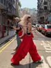 Pantalones Casuales de Color Puro con Caída Estilo Coreano Retro Perezoso para Mujer Verano 2025 Nuevos Pantalones de Pierna Ancha Sueltos Estilo Americano de Largo Hasta el Suelo