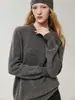 100% cachemira, nueva colección otoño/invierno 2026, suéter de cuello redondo para mujer, simple y versátil, tejido liso, capa base suave y cómoda