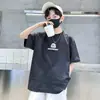 2026 Novo Estilo de Verão Chapéu Infantil Estilo Coreano Camiseta Casual de Manga Curta Estampada para Meninos e Crianças Maiores