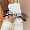Novos Óculos de Sol Sem Aro Estilo Europeu e Americano Personalizados Versáteis Proteção Solar Óculos de Sombra Óculos de Sol Unisex de Alto Padrão para Negócios