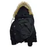 Chaqueta de algodón retro americana desmontable con cuello de pelo, tapeta diagonal y botones de cuerno, estilo corto, abrigo cálido punk Y2K de invierno