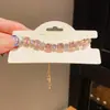 Pulsera Deslizante Geométrica de Circonita Ultra Brillante Transfronteriza, Pulsera de Lujo Ligero y Alta Gama, Joyería de Moda Dulce y Exquisita Estilo Coreano