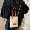 Bolsa Pequeña Tejida de Color Contrastante Portátil al por Mayor para Mujer 2026 Nueva de Moda Elegante Versátil Bolso para Teléfono de Hombro Cruzado
