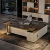 Escritorio de Oficina Escritorio de Jefe Luz de Escritorio Lujo Gama Alta Moderno Minimalista Conjunto de Escritorio y Silla Presidencial Muebles de Oficina Escritorio Ejecutivo