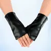 Guantes de Dedos de Cuero para Mujer Ciclismo Cuero PU Hip-Hop Cómodos al Aire Libre Entrenamiento de Dedos Rendimiento Guantes de Baile Recto