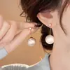 Pendientes Coreanos Simples y Elegantes de Circonita y Perla para Mujer, Diseño de Nicho, Lujo Ligero, Pendientes Versátiles, Venta al por Mayor