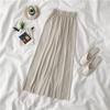Pantalones de Pierna Ancha Elegantes sin Cinturón para Viajar 2024 Holgados Ligeramente Elásticos Estilo Europeo y Americano Cintura Alta Color Sólido Pantalones Adelgazantes